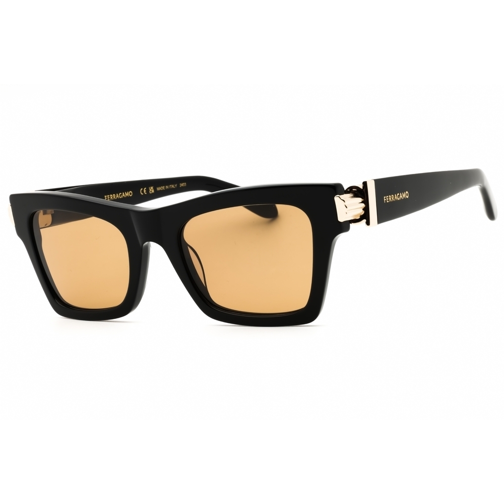 Salvatore Ferragamo SF2013S Sunglasses Black-Gold Acetate Cat-Eye